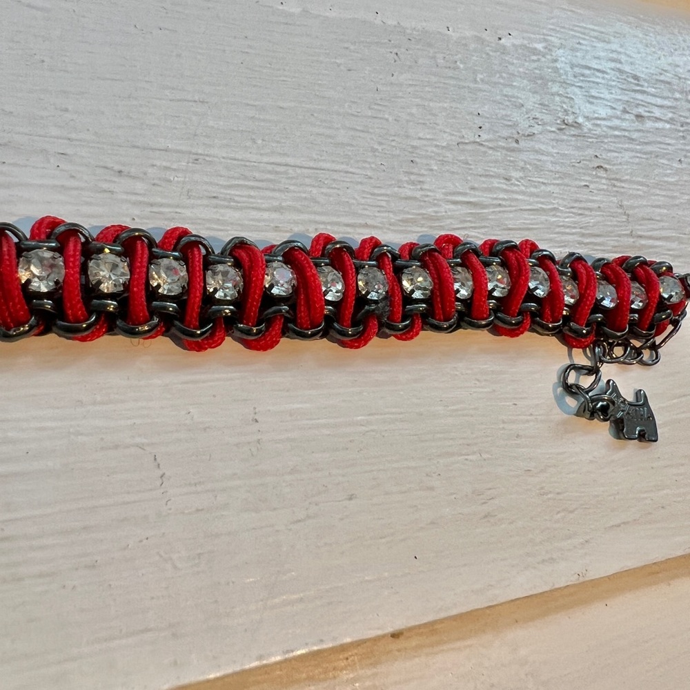 Agatha Paris Zirconia Red Fabric Bracelet